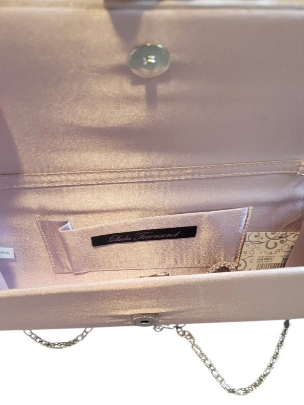 NWT Lulu Townsend Floral Dusty Rose Clutch Purse With Shoulder Straps